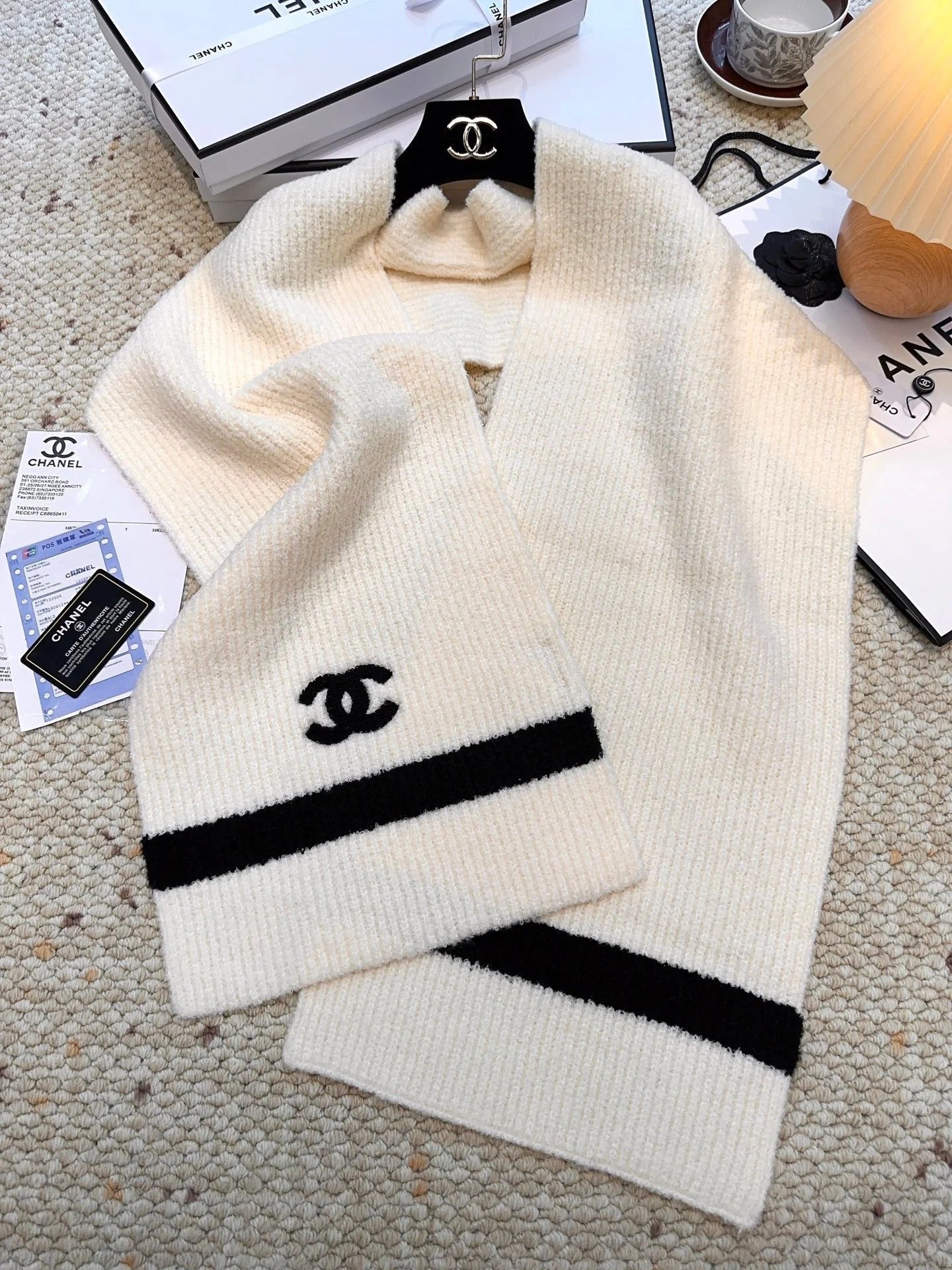 CHANEL 25S SCARF 175 CM IN WOOL CASHMERE 943160