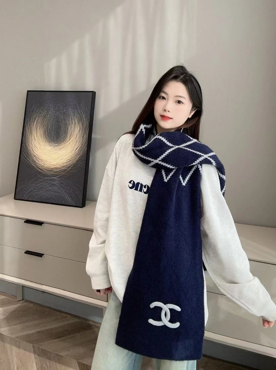 CHANEL 25S SCARF 180 CM IN WOOL CASHMERE 943031