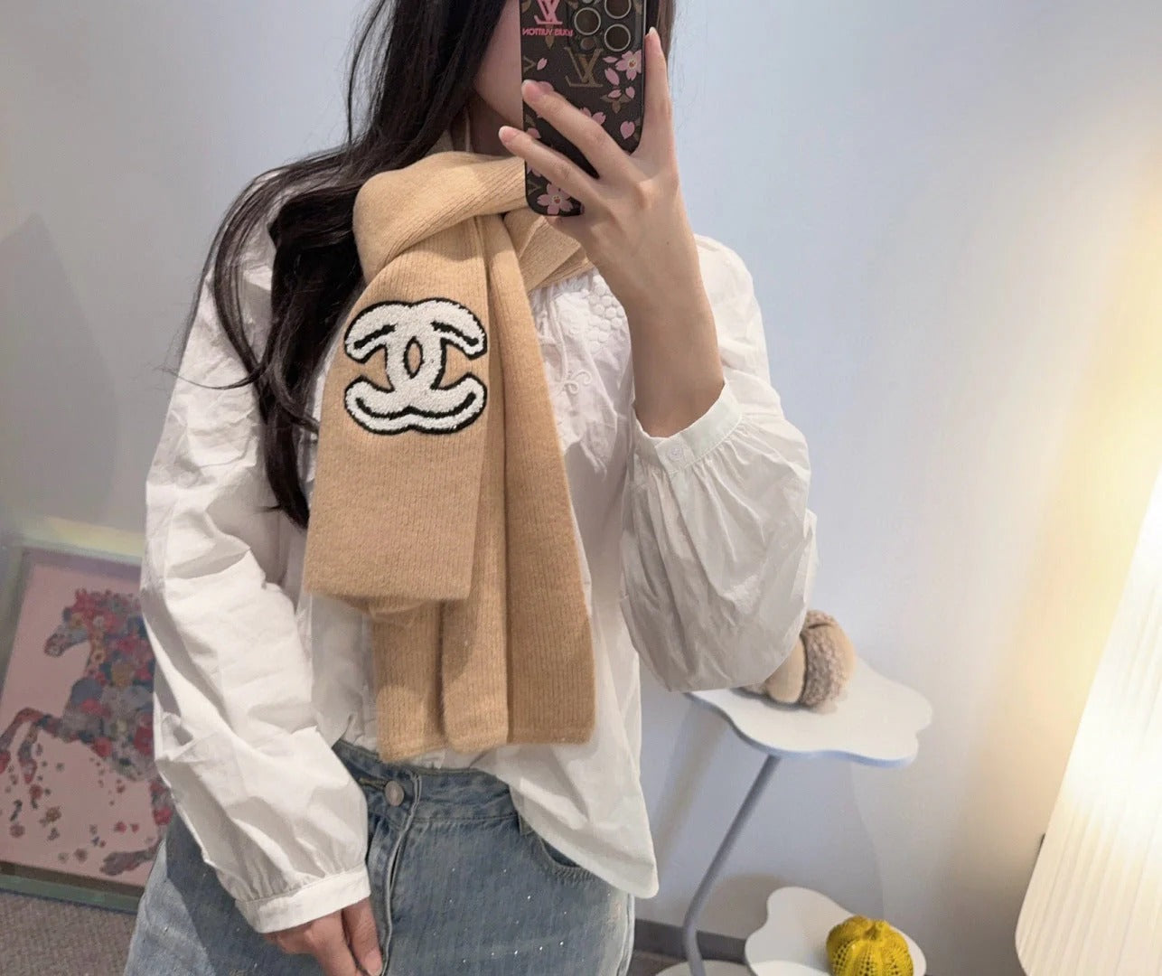 CHANEL 25S SCARF 180 CM IN CASHMERE 944018