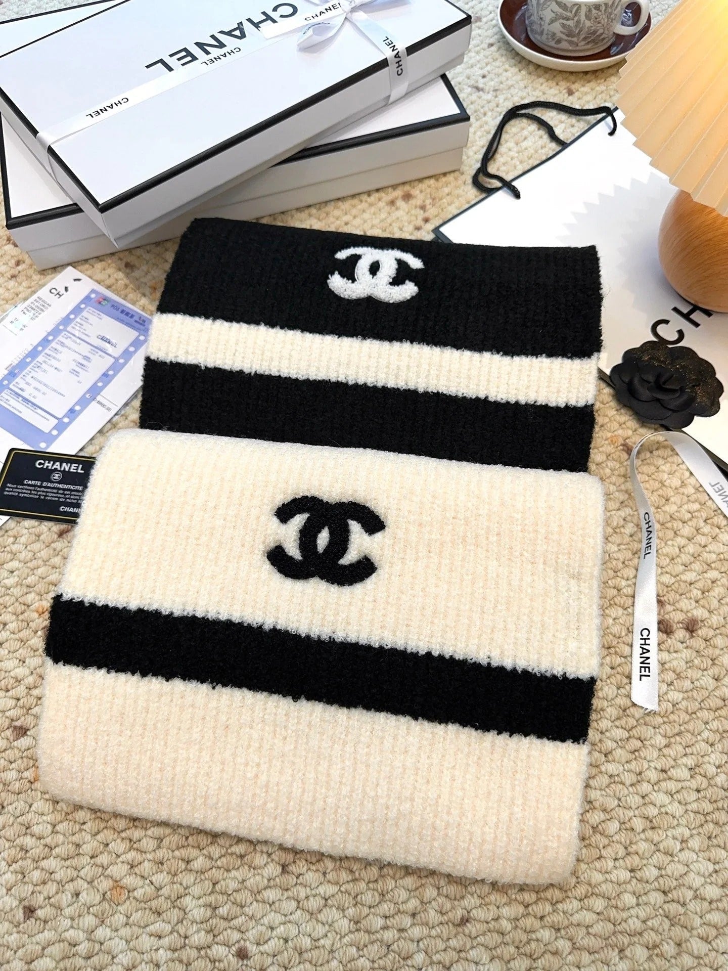 CHANEL 25S SCARF 175 CM IN WOOL CASHMERE 943159